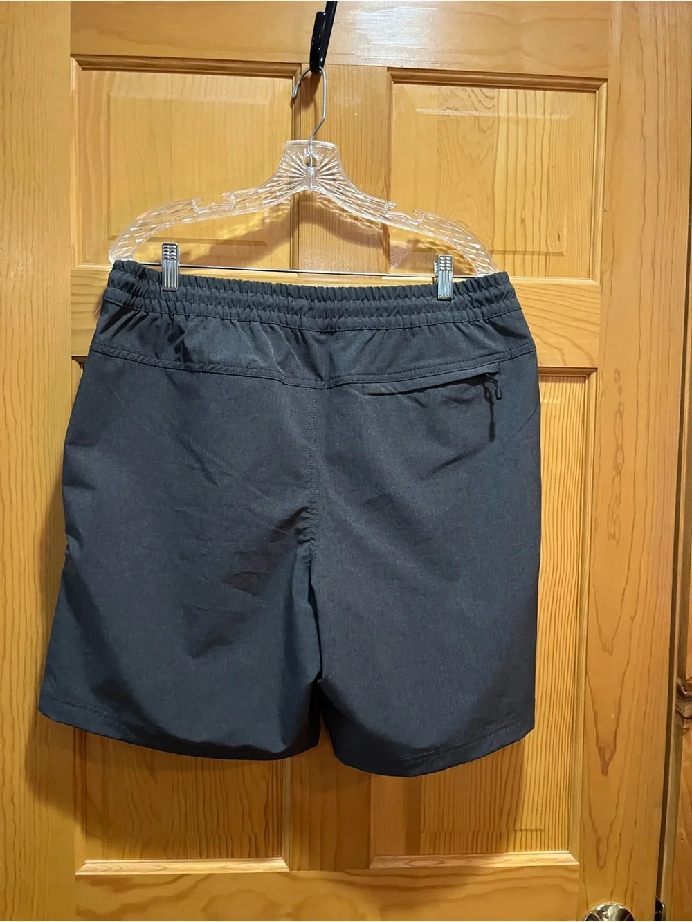 Men's Elastic-Waist Gray Casual Shorts